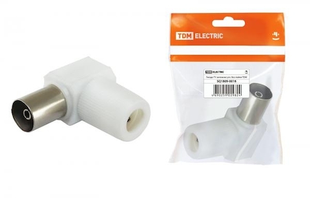 TDM ELECTRIC SQ1809-0016 Гнездо TV антенное угл. белое без пайки, инд. упаковка TDM